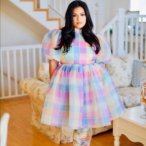 SOLD 2X Selkie Collection Pub Garden Royal Puff Dress